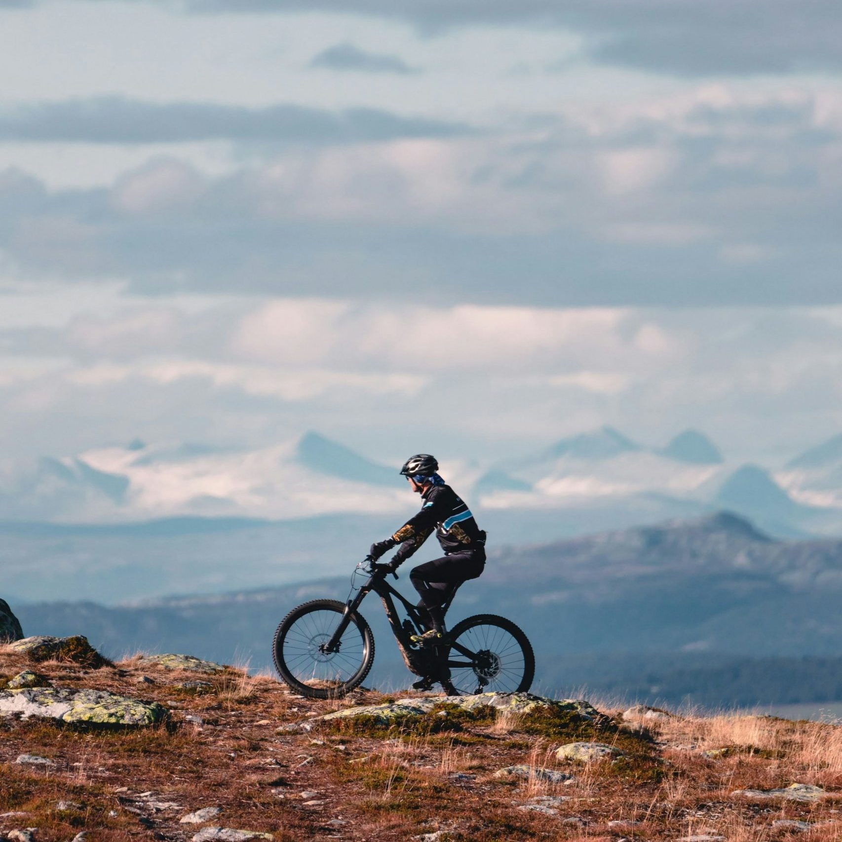 cyclist on mountain